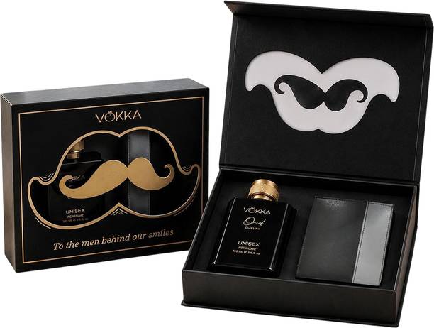 VOKKA Luxury Gift Set | Anniversary Birthday Gifts | Premium Wallet & Oud Eau de Parfum - 100 ml