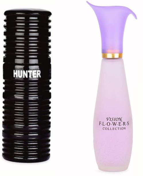 OSSA Hunter EDP 30ml And Vision Flower EDP 35ml (Pack of 2) Long Lasting Fragrance Perfume  -  65 ml