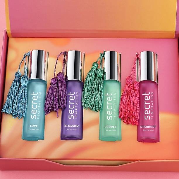 सीक्रेट टेम्पटेशन No Alcohol Perfume Roll on with Instant Burst - Love, Cuddle, Blossom, Stardust Eau de Parfum  -  40 ml
