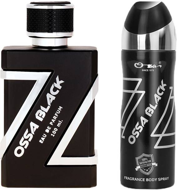 OSSA OssaBlack EDP And OssaBlack Body Spray With Citrusy Notes(Pack of 2)Long Lasting Perfume  -  300 ml