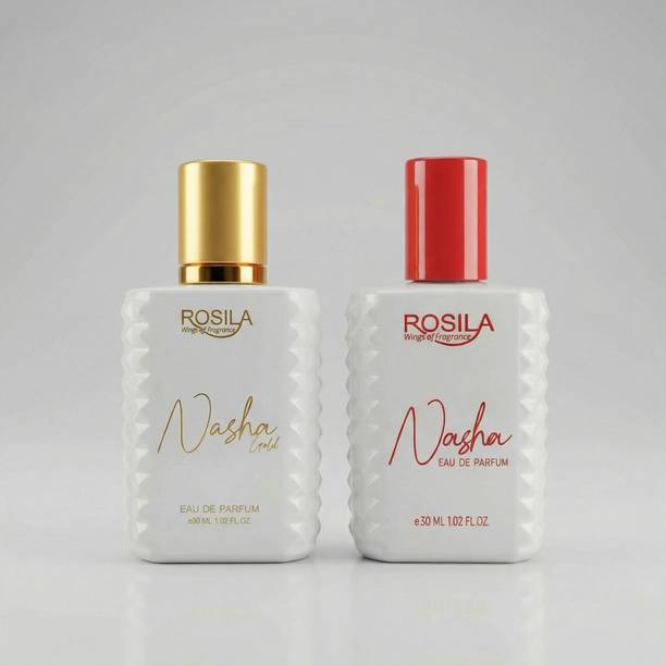 ROSILA Nasha gold & Nasha Red Long Lasting Perfume 30ml*2 | Vanilla & Cinnamon Notes | Eau de Parfum  -  60 ml