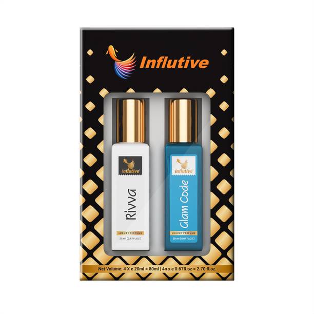 Influtive Gift Set Perfume| Long Lasting EDP Fragrance Scent 4 x 20ml Eau de Parfum  -  40 ml