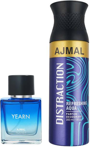 Ajmal YEARN EDP 50 ML for Men and DISTRACTION DEODORANT 200 ML for Unisex Perfume  -  250 ml