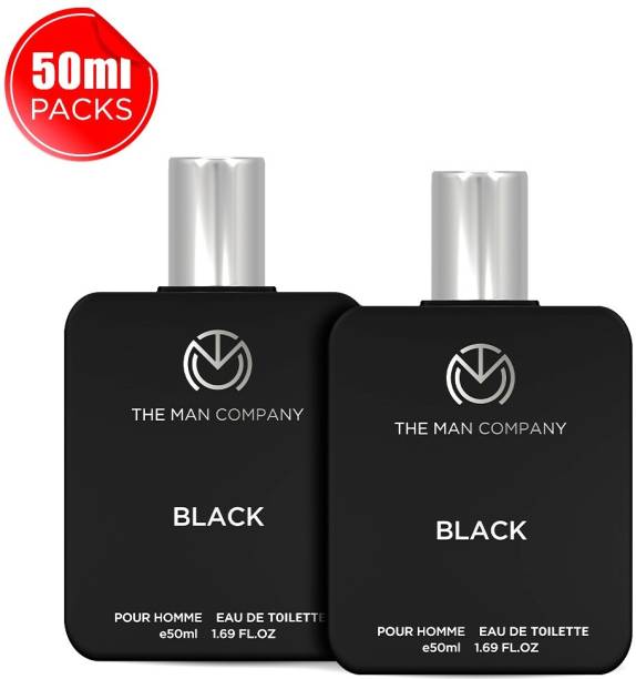 THE MAN COMPANY Black EDT Perfume For Men (Pack of 2, 50ml each) Long Lasting Perfume Body Spray Eau de Toilette  -  100 ml