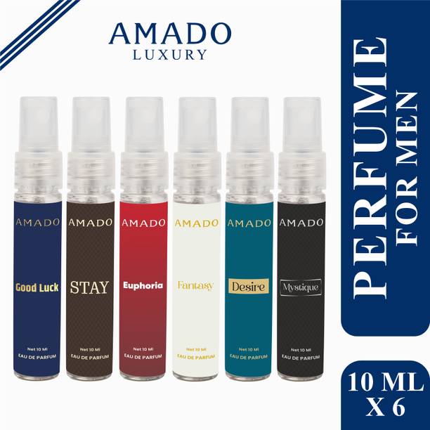 Amado Premium Perfume Set - 6 Travel-Size 10ml Bottles | Lasting Freshness Eau de Parfum  -  60 ml