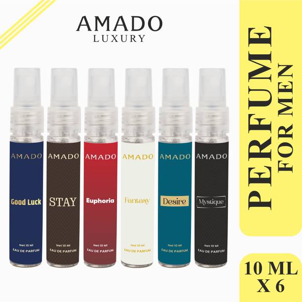 Amado Luxury Pack of 6 Perfumes - 10ml Each | Long-Lasting Fresh Scents Eau de Parfum  -  60 ml