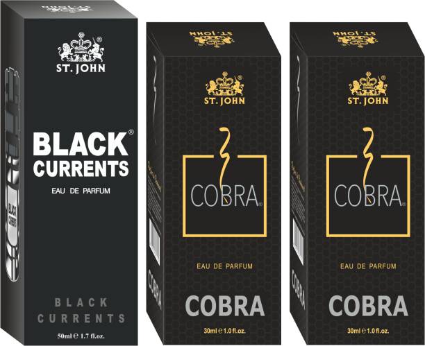 ST-JOHN Cobra 30ml Pack of 2 & Black Current 50ml Body Perfume Combo Gift Pack Eau de Parfum  -  110 ml