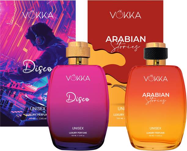 VOKKA Disco & Arabian Stories 100ml Each Luxury Long Lasting EDP Fragrance For Gift Eau de Parfum  -  200 ml