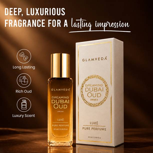 GLAMVEDA Dreaming Dubai Oud Pure Perfume| Long-Lasting Fragrance| Unisex Perfume - 20 ml