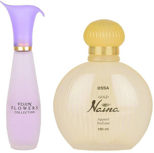OSSA Vision Flowers EDP 110ml And Gold Naina EDP 100ml Long Lasting Perfumes Eau de Parfum  -  210 ml