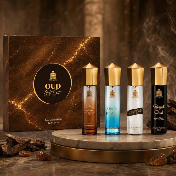 Adilqadri Oud Perfume Gift Set | Oud Woody & Sweet Fragrances | Long Lasting 10mlx4 Eau de Parfum  -  40 ml