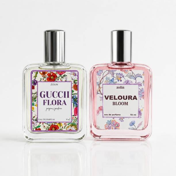 zolin Veloura Bloom & Guccii Flora Pack of 2 Long Lasting perfume (50 ml each) Eau de Parfum  -  100 ml
