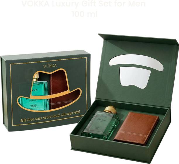 VOKKA Luxury Gift Set | Anniversary Birthday Gifts | Premium Wallet & Thai Aqua Eau de Parfum - 100 ml