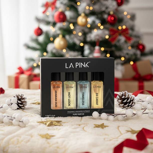 La Pink Diwali Special Luxury French Pure Perfume Gift Set Long Lasting (8ml x 4) Perfume  -  32 ml