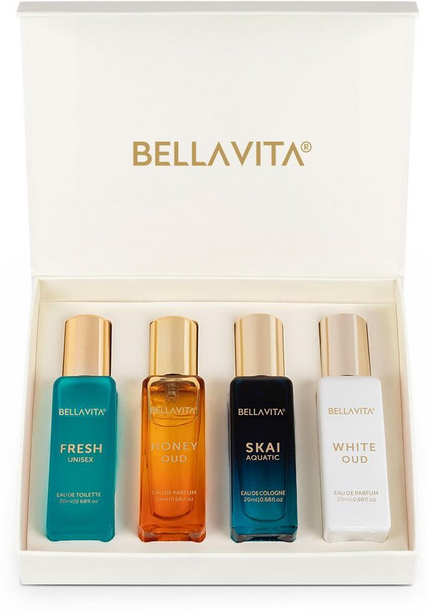 BELLAVITA Luxury Unisex Perfume Gift Set - 4x20 ML Eau de Parfum  -  80 ml