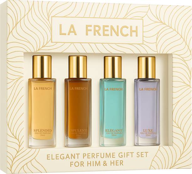 La French Elegant Perfume Gift Set- 4 x 20ml | Unisex Long Lasting Perfume Eau de Parfum  -  80 ml