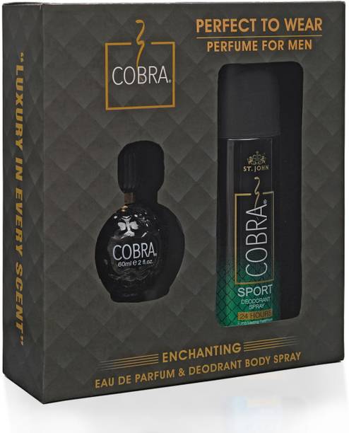 ST-JOHN Cobra Unisex Perfume Gift Set With Sport Deodorant Long Lasting Fragrance Eau de Parfum  -  210 ml