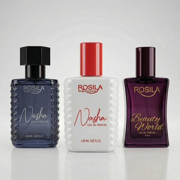 ROSILA Intense Blend Trio-Nasha Black , Nasha Red & Beauty World Luxury Scent 30mlx3 Eau de Parfum  -  90 ml