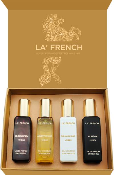 La French Oud Gift Set Adventure Oud Romance Oud Al Hisan Oud Woody 4x20ml Eau de Parfum  -  80 ml