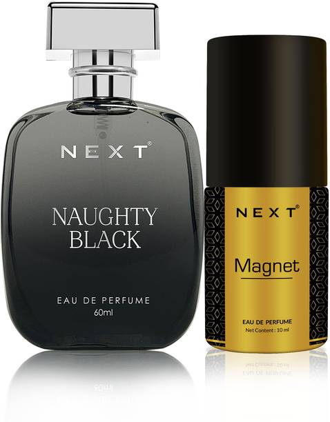 NEXT Naughty Black Perfume 60ml & Magnet 10ml (Pack of 2) Long Lasting Eau de Parfum  -  70 ml