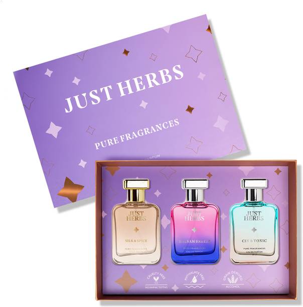 Just Herbs Pure Fragrances Refreshing & Energising Trio Perfume Set of 3 - 50ML Eau de Parfum  -  150 ml