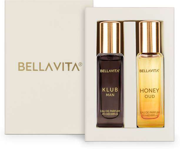 Bella vita organic KLUB MAN perfume & HONEY OUD perfume combo|2X20ML|With Citrus & Woody Notes| Eau de Parfum  -  40 ml