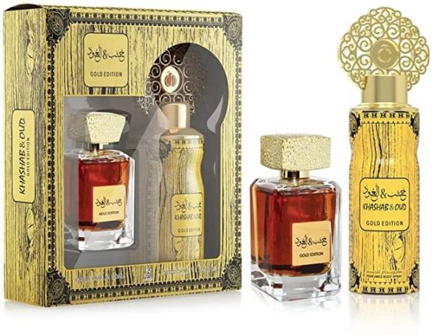 ARABIYAT KHASAB & OUD GOLD GIFT SET EDP 100ML + DEO 200ML Perfume  -  300 ml