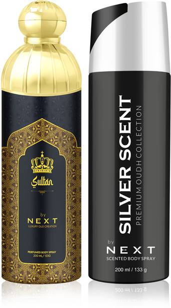 NEXT Premium Sultan200ml+SilverScent 200ml | Long Lasting Fragrance | Travel Friendly Perfume  -  400 ml