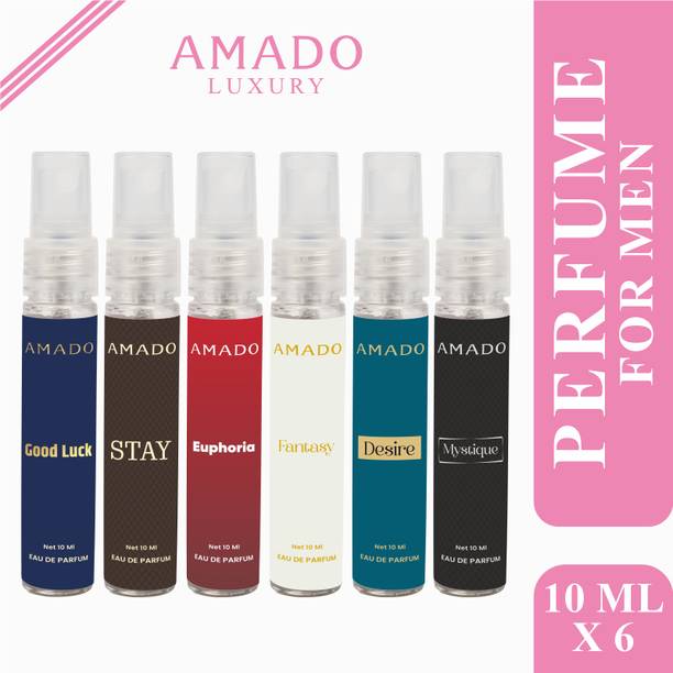 Amado Gift Pack of 6 Perfumes - 10ml Each | Perfect for Men & Women Eau de Parfum  -  60 ml