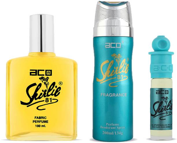 aco Set of 3 Fragrance, 200ml SHIRLIE deo 100ml Perfume & 8ml Attar For Men & Women Perfume  -  308 ml
