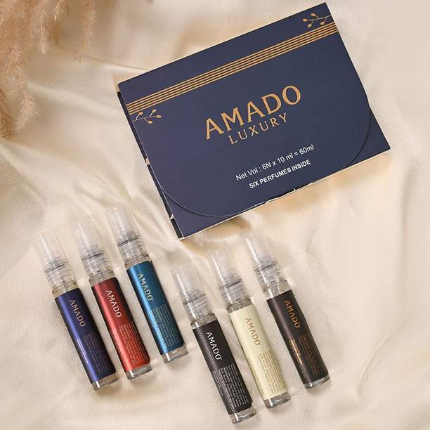 Amado Mini Premium Perfumes with Long Lasting Fragrance for Men and Women |10 ml Each| Eau de Parfum - 60 ml