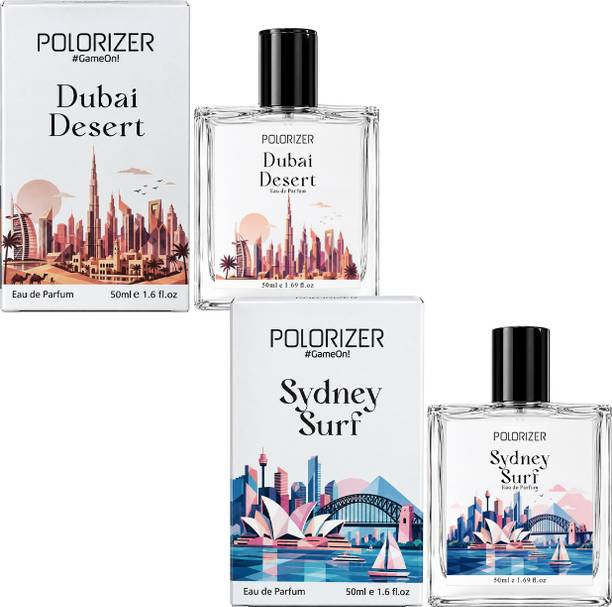 POLORIZER Day Night Combo Pack of 2 (50ML Each) Long Lasting Eau de Parfum - 100 ml
