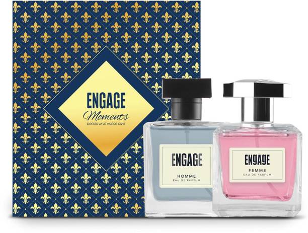 एंगेज Gift Set Moments Unisex Perfume, Long Lasting Fragrance Pack of 2 Wedding Hamper Eau de Parfum  -  200 ml