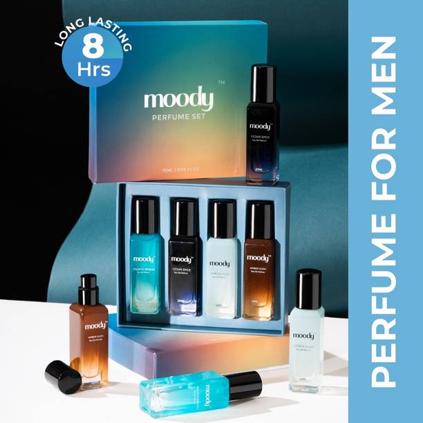 मूडी Set Of 4 For men|Long-lasting fragrances|Travel Friendly |Combo Pack Eau de Parfum  -  80 ml
