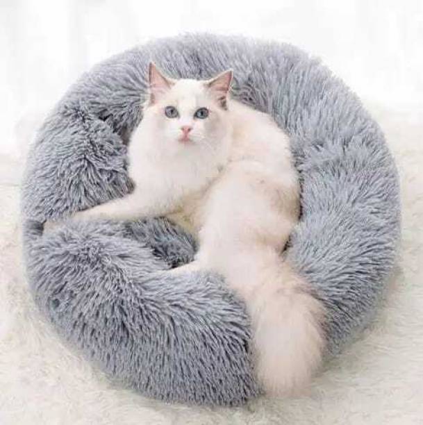 Zexsazone The round soft pet bed is perfect for indoor cats and puppies for all weather S Pet Bed