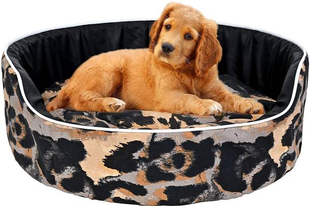 MS PET HOUSE PET-BED-ARM-BLACK-BEIGE-S S Pet Bed