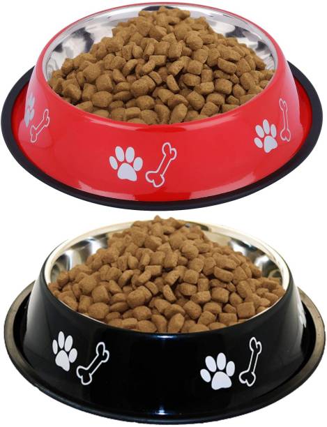 Movson Stainless Steel Printed Pet Bowl/Food/Water Bowl for Puppies, Kittens, Dog Steel Pet Bowl