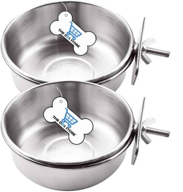 THE DDS STORE 2PCS Bird Feeding Dish Cups, Stainless Steel Bowl Coop Cup, Water Bowl 500.ML Stainless Steel Pet Bowl