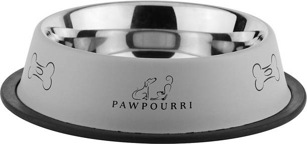 PAWPOURRI Printed Anti-skid Water and Food Feeding for Dogs and Cats Feeder Stainless Steel Pet Bowl