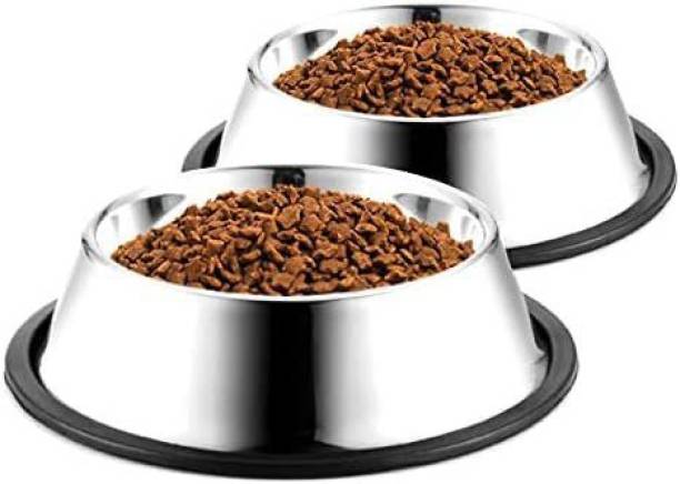 First Play BOWL (SET OF 2) FOR DOGS, CATS & ANY PETS| DOG/CAT FEEDING BOWL Stainless Steel Pet Bowl