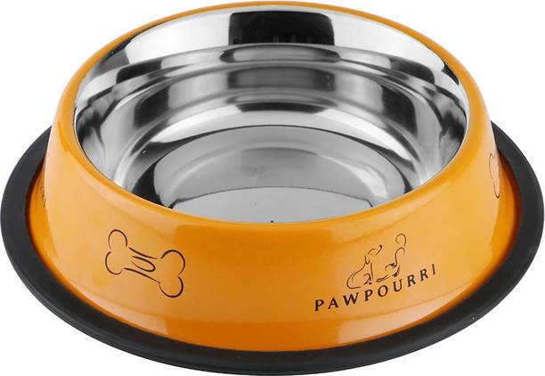 PAWPOURRI Anti-Skid bowl, Stainless steel bowl, washable bowl Stainless Steel Pet Bowl