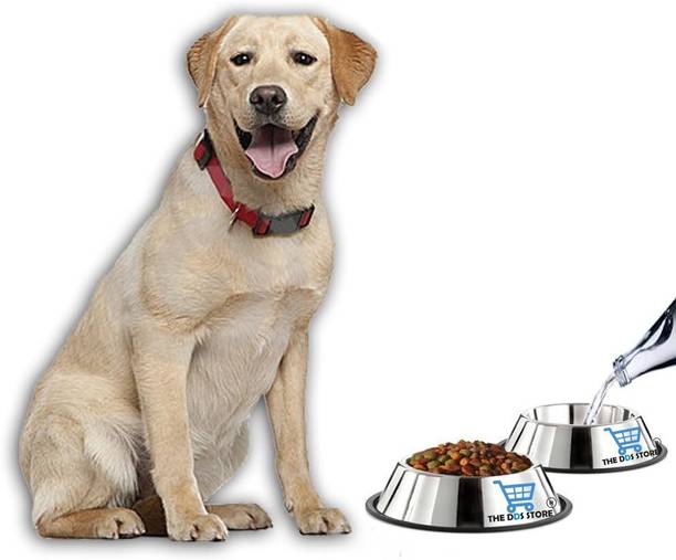 THE DDS STORE 1 pc Stainless Steel Pet Bowl Removable Rubber Ring Pet Bowl Water & Food Bowl Stainless Steel Pet Bowl