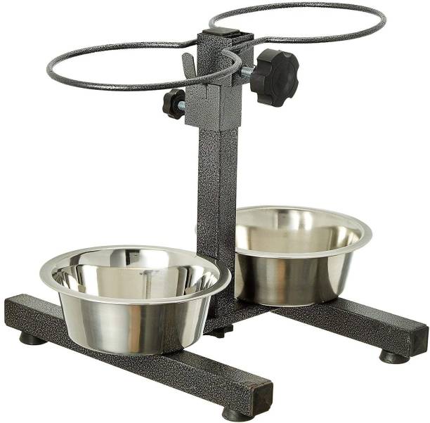FOURESTA Stand Pet Bowl with H base stand Stainless steel heavy Dog Bowl Stainless Steel Pet Bowl