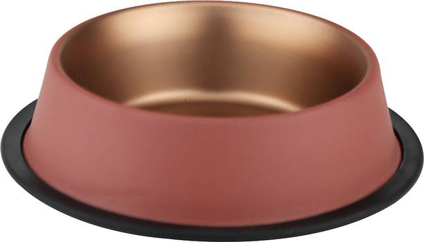PAWPOURRI Anti-Skid Stainless Steel Water and Food Feeding Bowl for Small to Medium pets Stainless Steel Pet Bowl