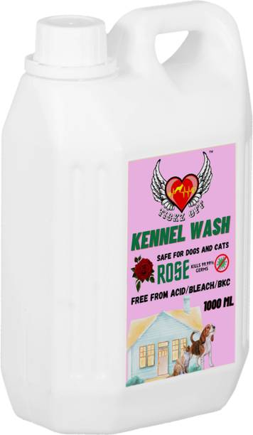 Tickz Off Kennel wash Pet Area Freshener- 1L Odour Remover Urine Free Odour - Rose Pet Cage Cleaner