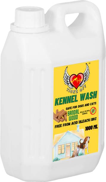 Tickz Off Kennel wash Pet Area Freshener- Odour Remover Urine Free Odour - Sandal wood Pet Cage Cleaner
