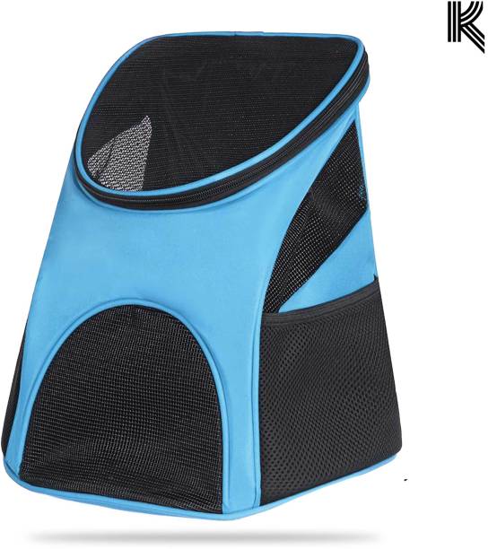KRAPTICK Pet Carrier Backpack with Mesh Ventilation for Dog & Cat (Pets UPTO 10 KG) BLUE Backpack Pet Carrier
