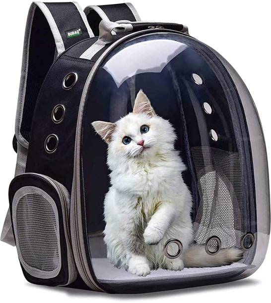 Buraq Astronaut Space Transparent Pet Carrier - Pet Bag for Travel | Hiking BLACK Backpack Pet Carrier