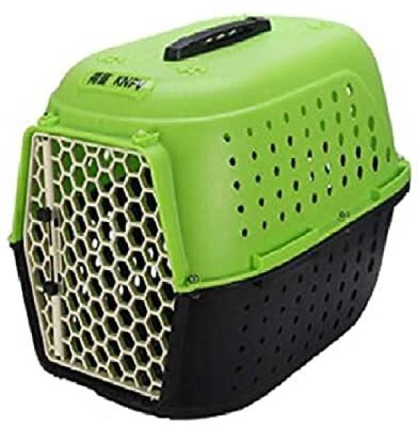 VANITREE Pets Pet Traditional Kennel Pets Carrier Plastic Pet Cage for Cat GREEN Airline Pet Carrier