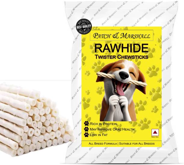 Patch and Marshall Premium Quality Twisted Dog Chew Sticks Calcium Sticks Dog Chew Beef Dog Chew